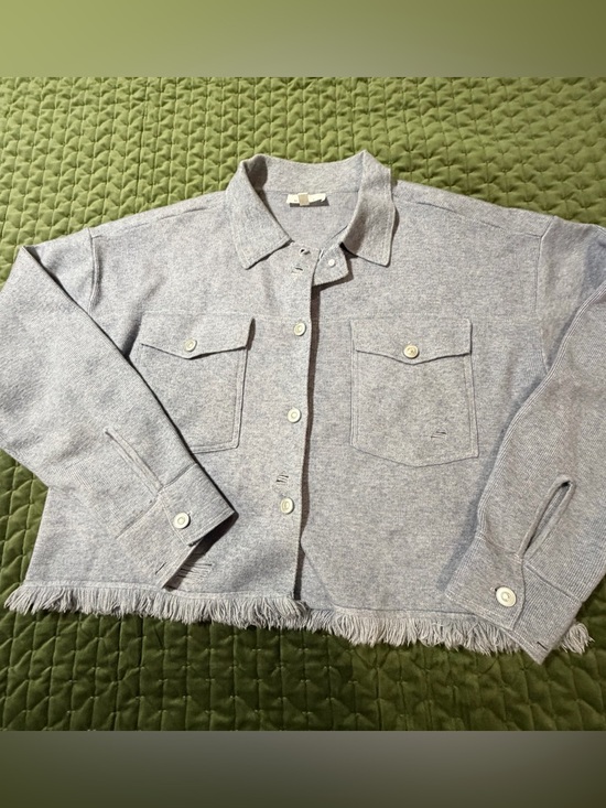 Mable Sweaters - Mable blue long sleeve distressed jacket sweater size small‎